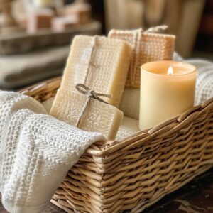 Coastal Charm Farmstead-Gift-Basket-Soaps-Candle